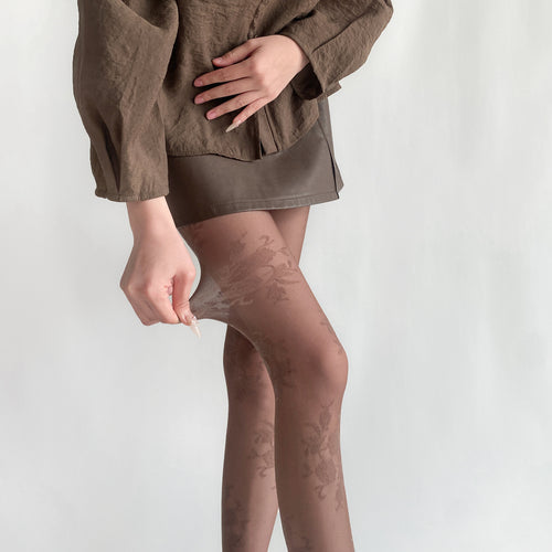 Espresso Floral Sheers
