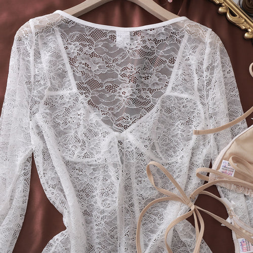 Flat lay view of lace cover-up back detail