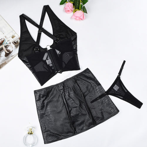 Full back flat lay presentation of the matching set, highlighting the sheer mesh panels and strappy back construction.
